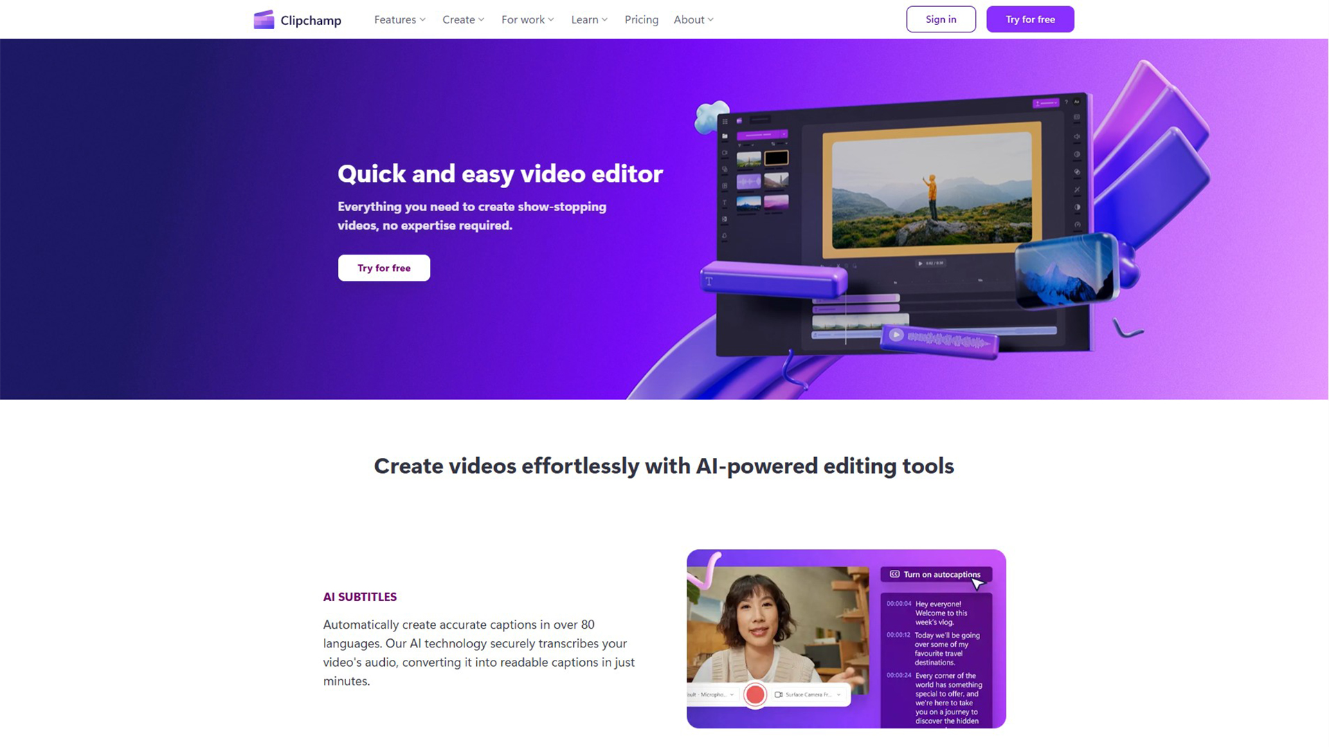 AI Video Editor | Clipchamp | AllAiWebsite