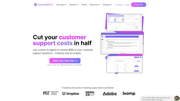 AI Customer Service Platform | CustomGPT.ai | AllAiWebsite