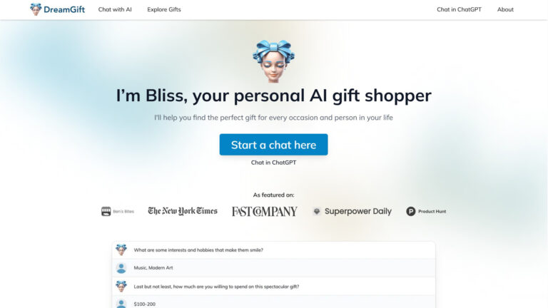 AI Gift Recommendations | DreamGift | AllAiWebsite