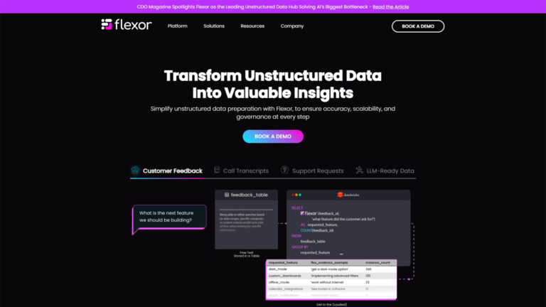 Unstructured Data AI Platform | Flexor | AllAiWebsite