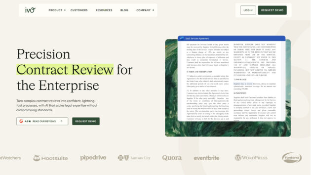 AI Contract Review Software | Ivo | AllAiWebsite