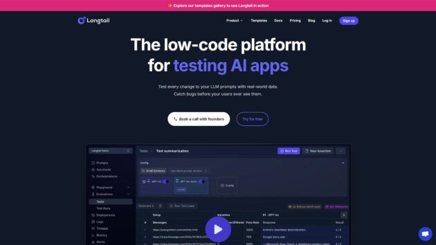 LLM Testing Platform | Langtail | AllAiWebsite