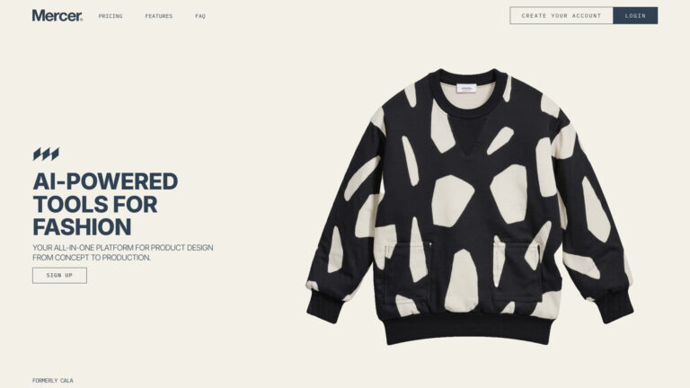 AI Fashion Design Tool | Mercer Design (Cala) | AllAiWebsite