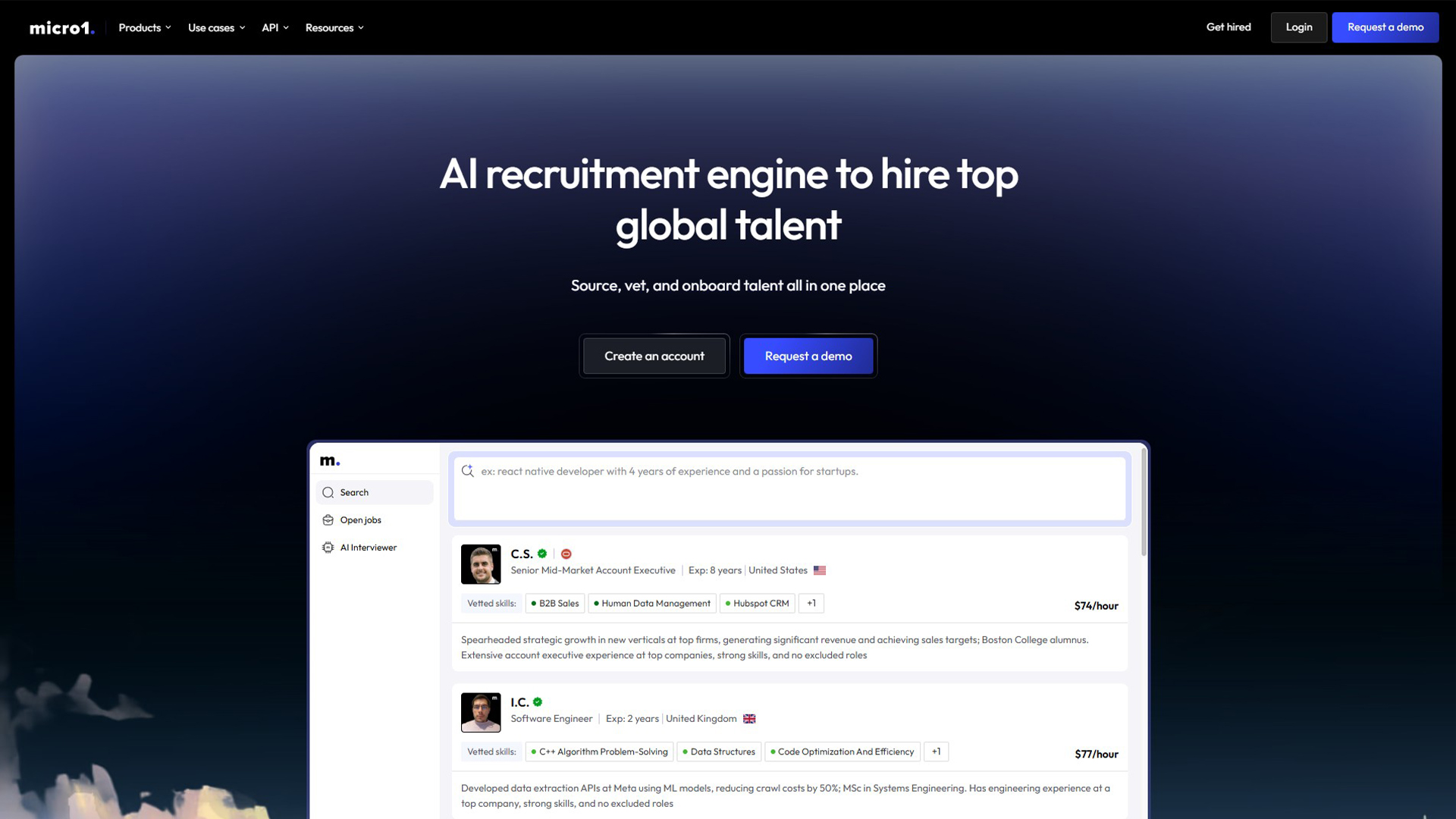 AI Recruiting | Micro1 | AllAIWebsite
