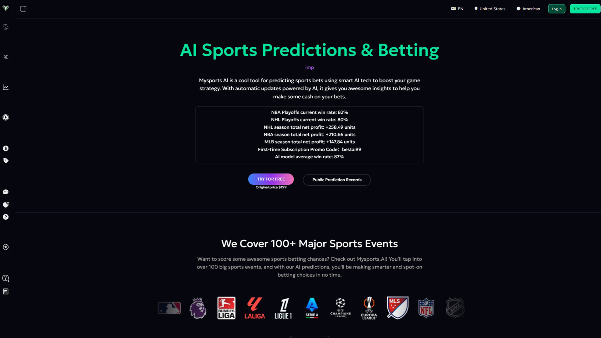 AI Sports Prediction Platform | MySports AI | AllAiWebsite
