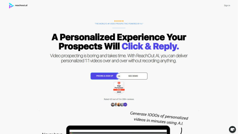 AI Video Personalization | ReachOut.AI | AllAiWebsite