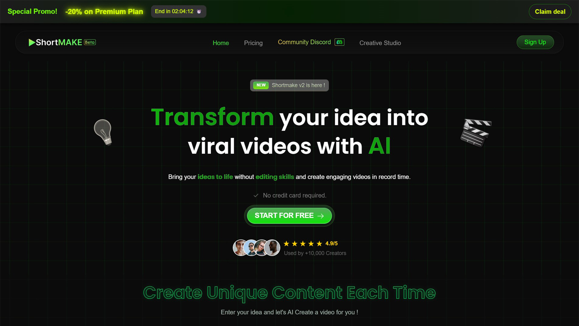 AI Short Video Creator | ShortMake | AllAiWebsite