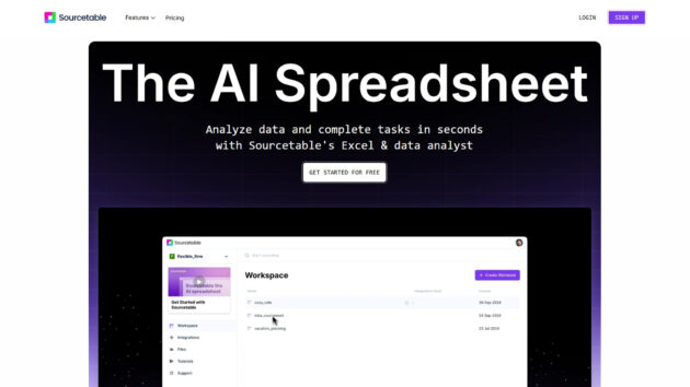 AI Spreadsheet | Sourcetable | AllAiWebsite