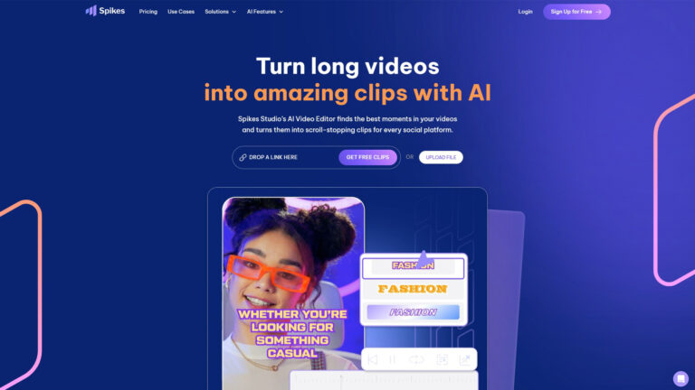 AI Video Clip Generator | Spikes Studio | AllAiWebsite