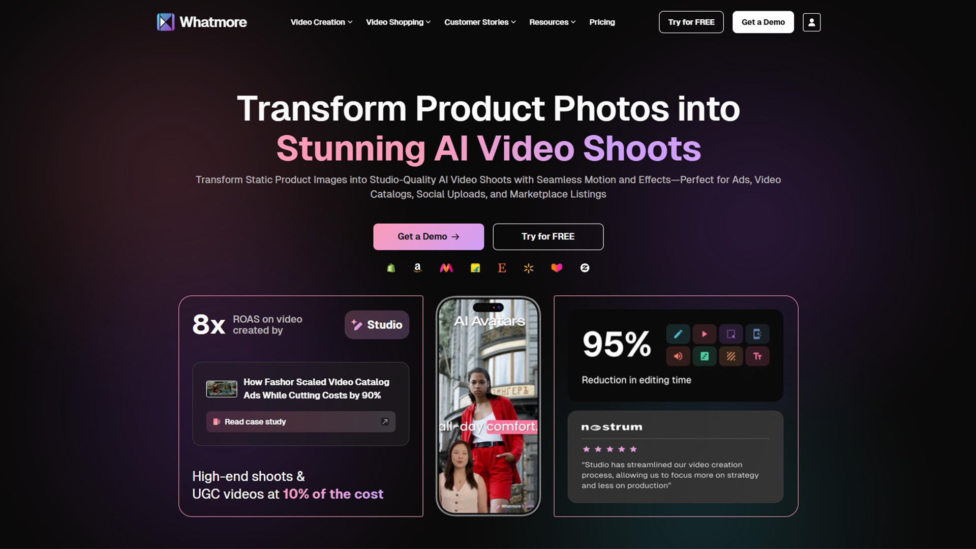 AI Product Video Generator | Whatmore Studio | AllAiWebsite