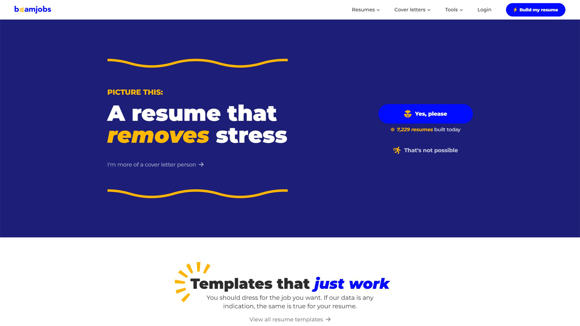 AI resume builder | BeamJobs Resume Builder | AllAiWebsite