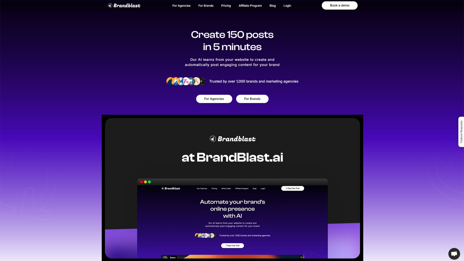 AI social media automation | Brandblast | AllAiWebsite