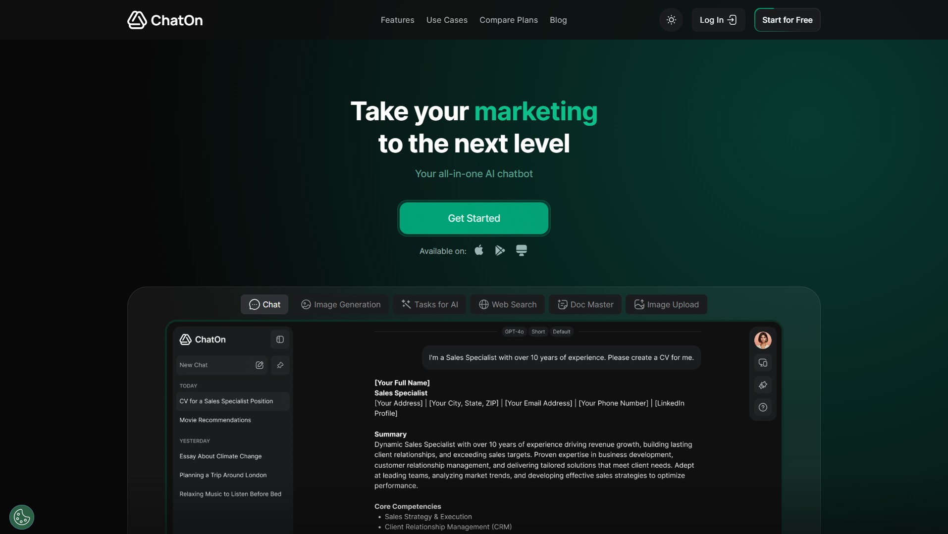 AI chatbot | ChatOn | AllAIWebsite