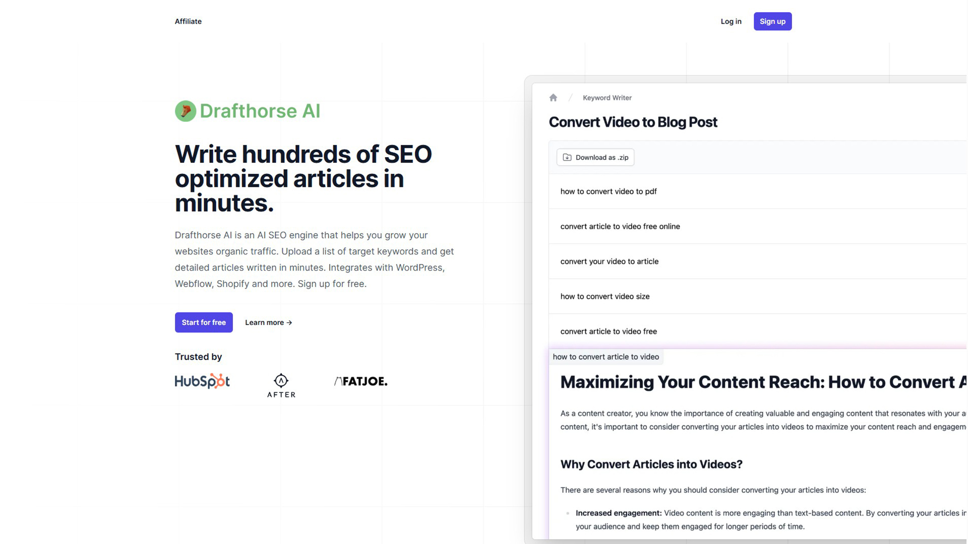 AI content generation | Drafthorse AI | AllAiWebsite