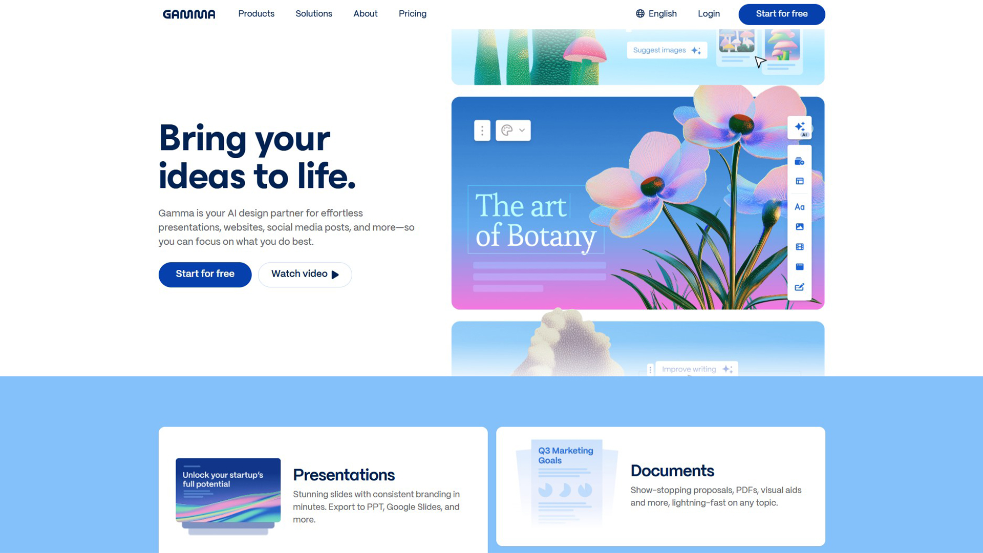 AI presentation maker | Gamma | AllAiWebsite