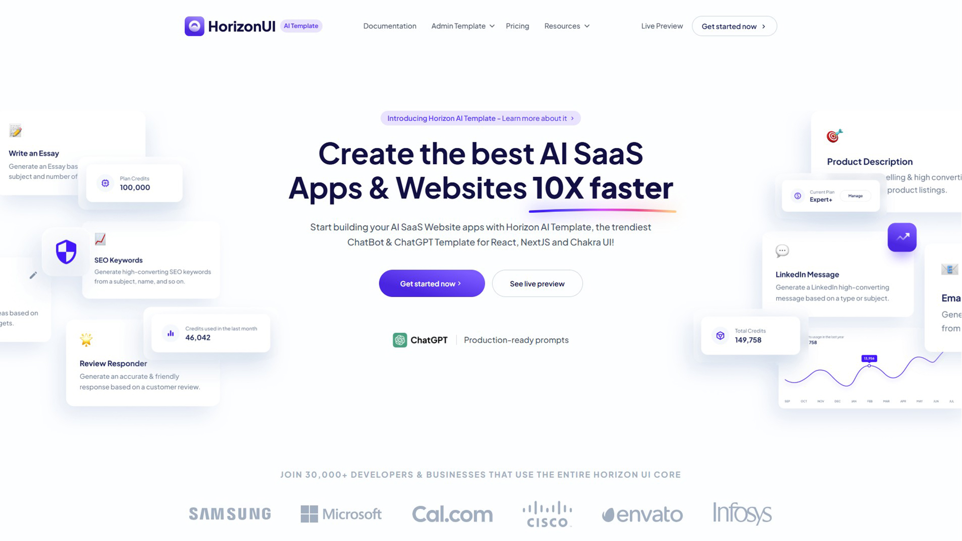 AI web development | Horizon AI Template | AllAIWebsite