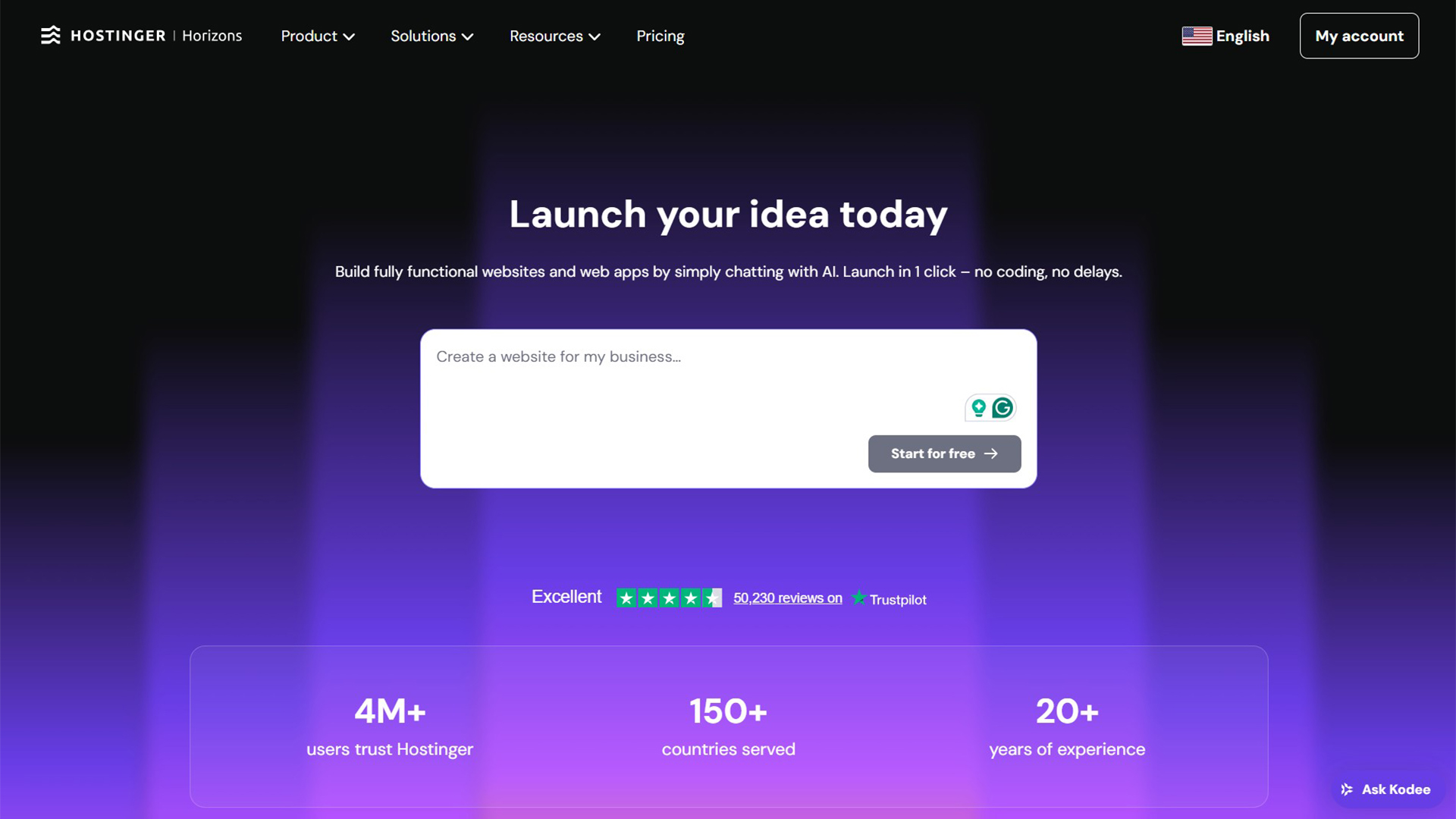 AI website builder | Hostinger Horizons | AllAIWebsite