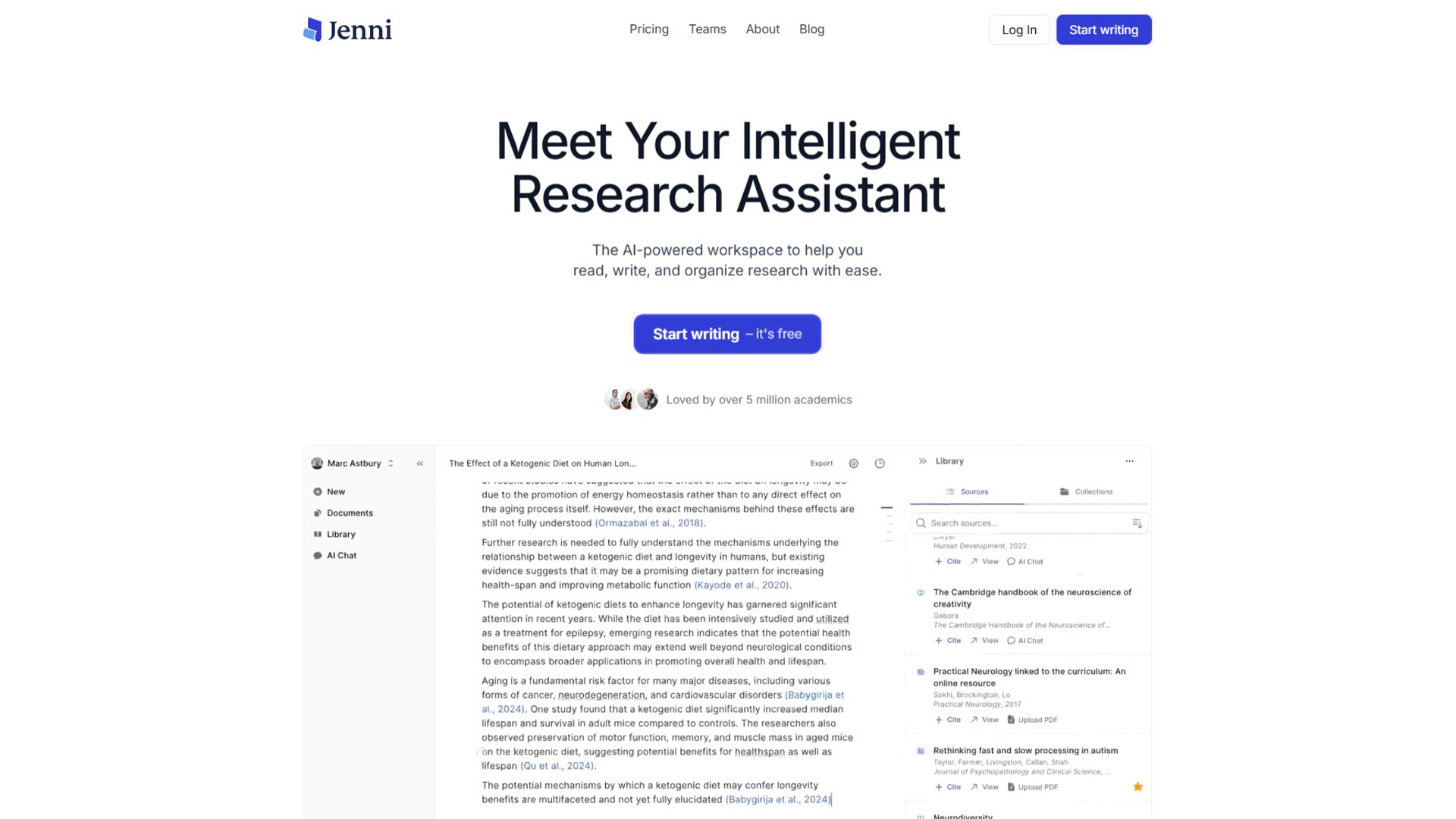 AI research assistant | Jenni | AllAiWebsite
