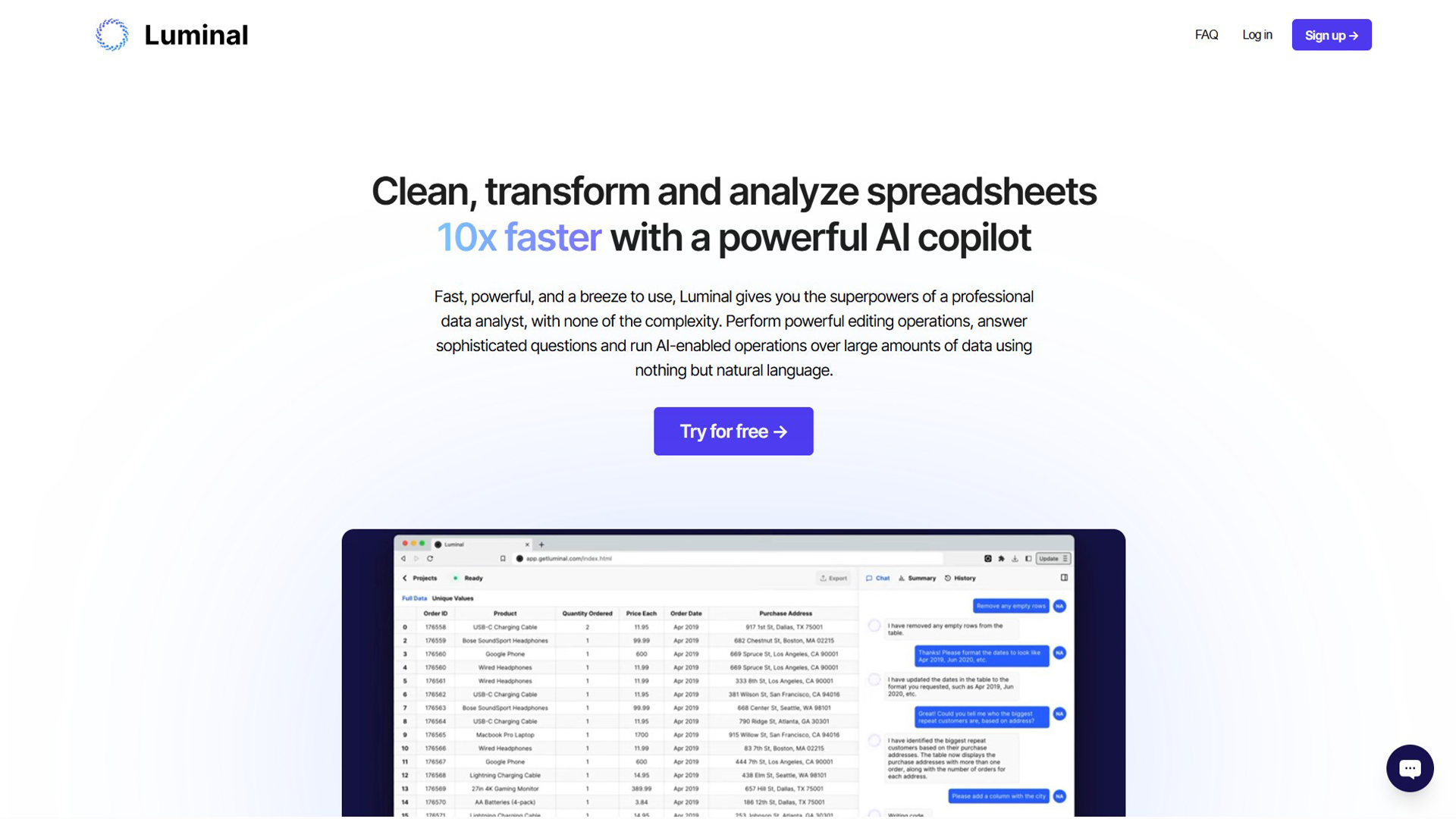 Data analysis | Luminal | AllAIWebsite