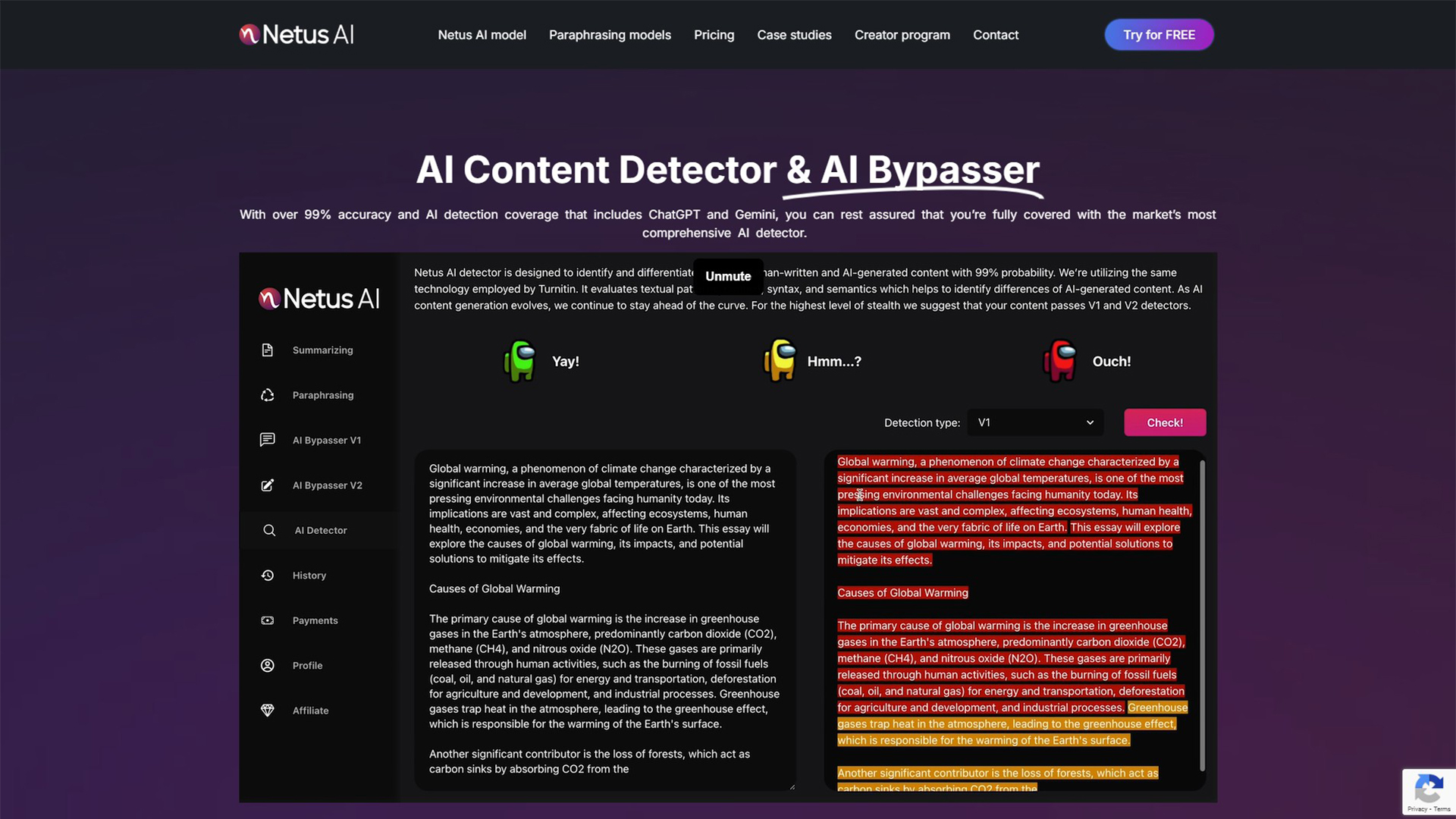 AI Paraphrasing tool | Netus AI | AllAIWebsite