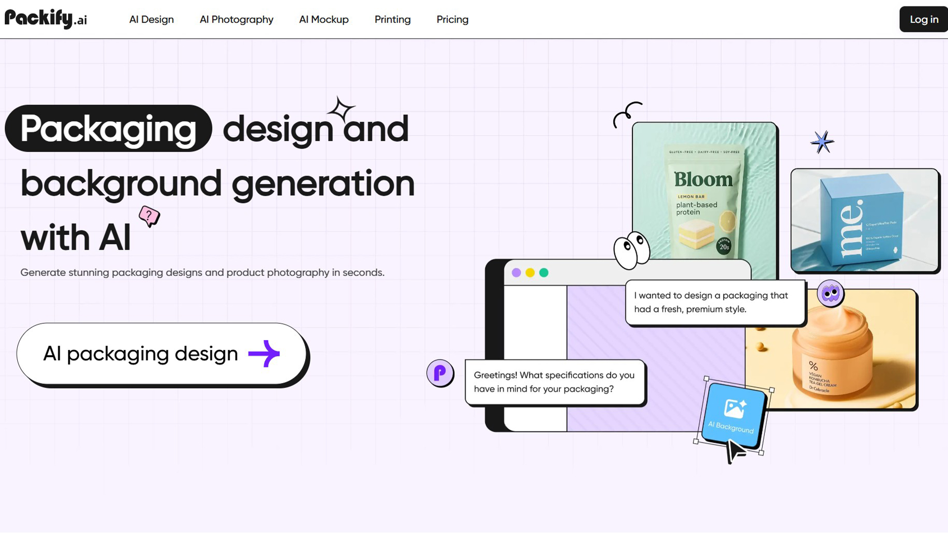 AI packaging design | Packify.ai | AllAiWebsite
