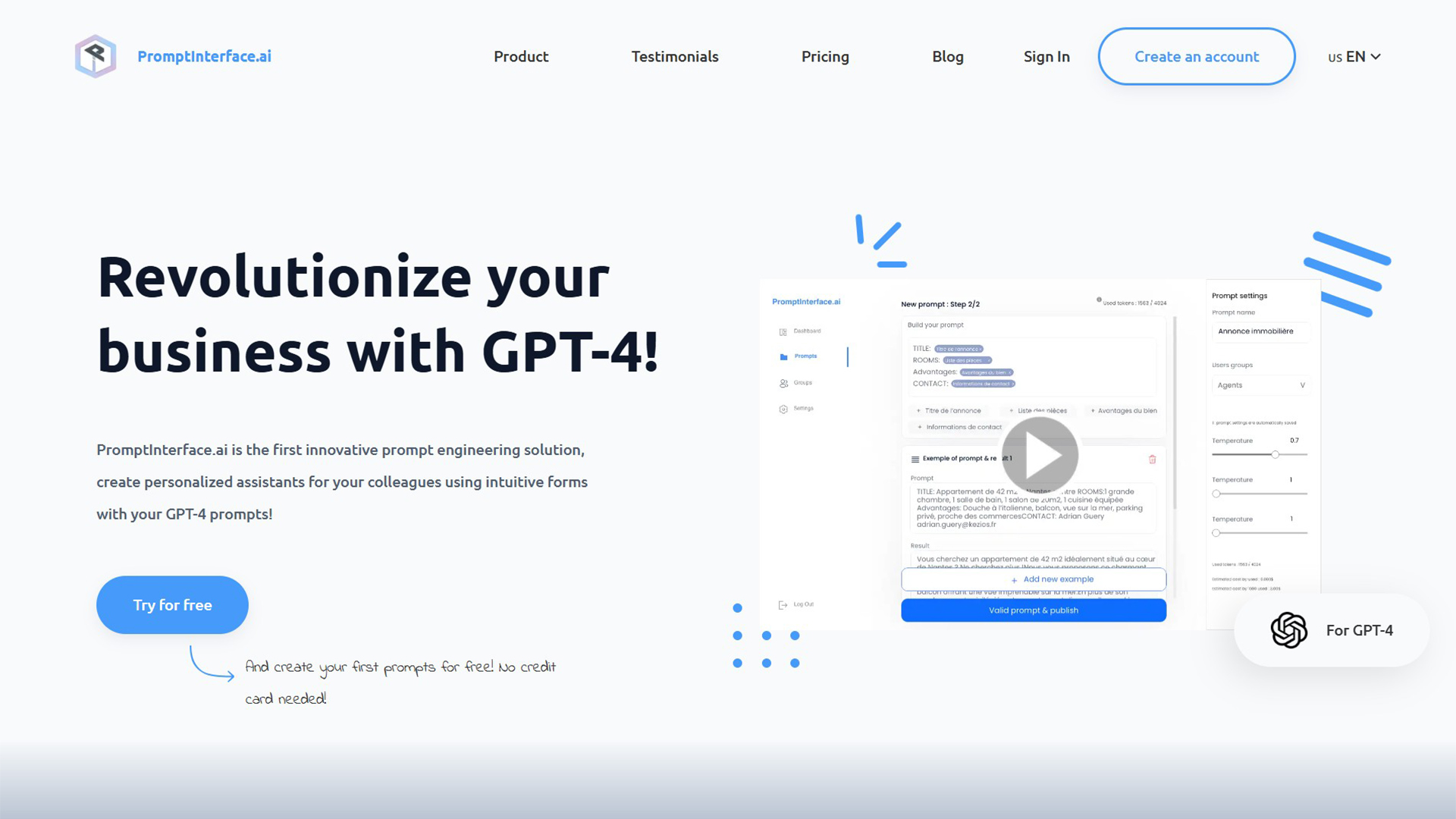AI prompt generator | PromptInterface.ai | AllAIWebsite
