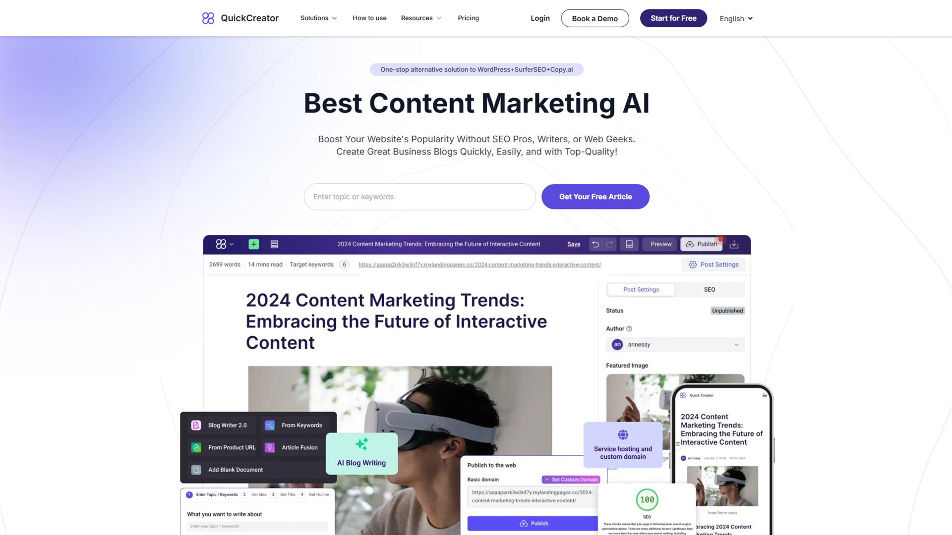 AI content marketing | QuickCreator | AllAIWebsite
