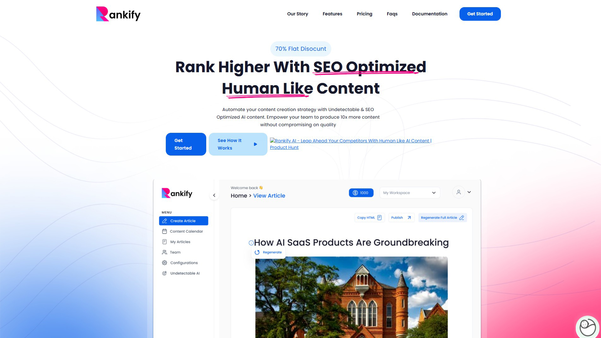 SEO article writer | Rankify AI | AllAiWebsite