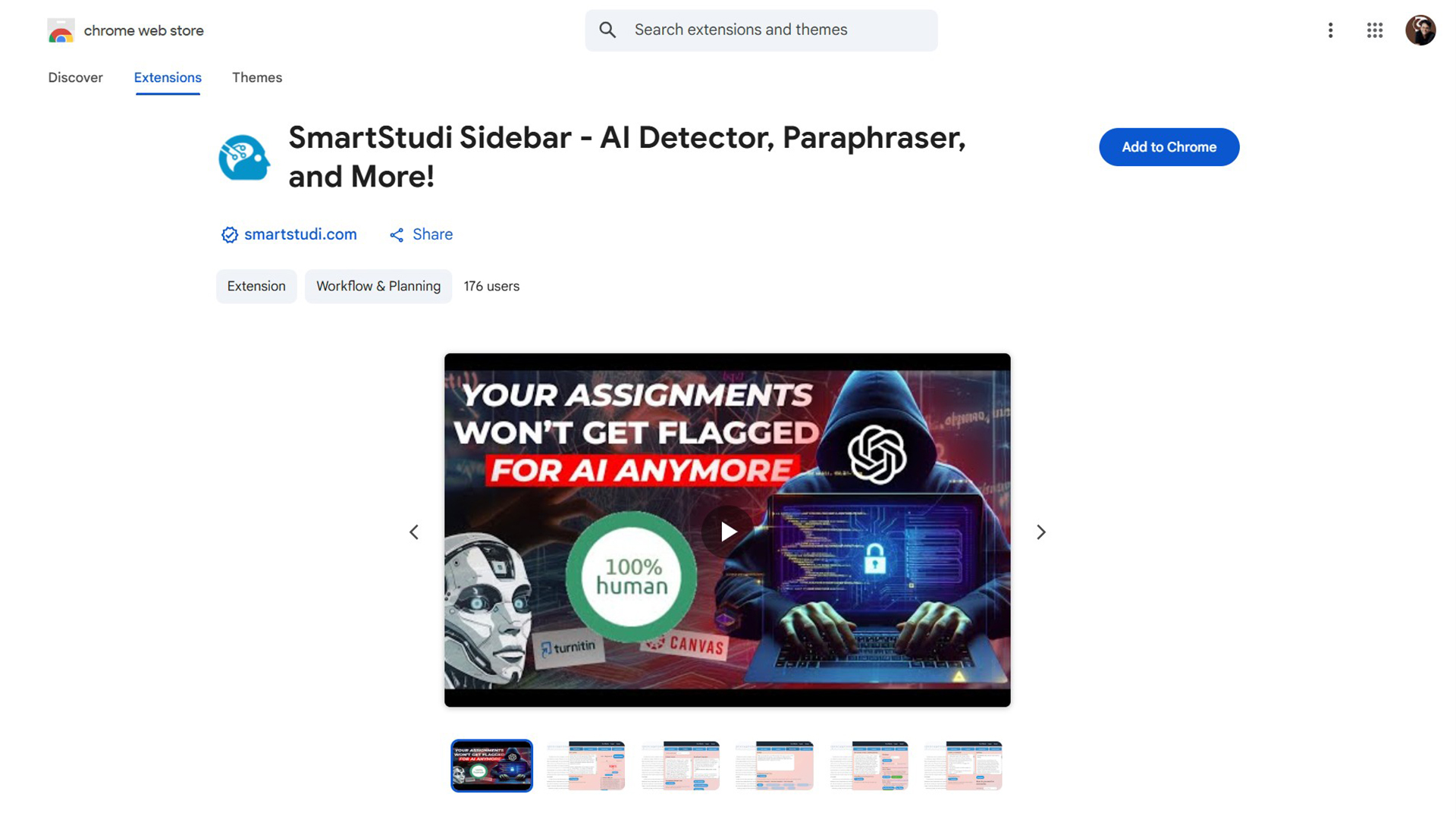 AI content detector | SmartStudi Sidebar | AllAIWebsite