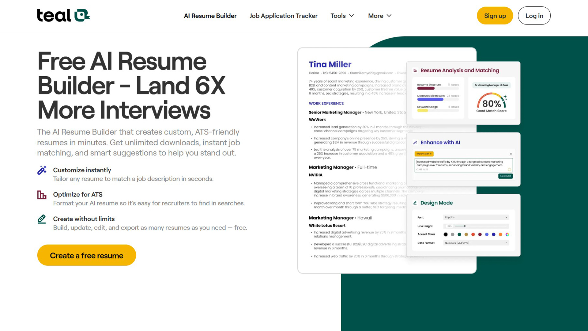 Teal Resume Builder All Ai Website Teal Resume Builder All Ai Website