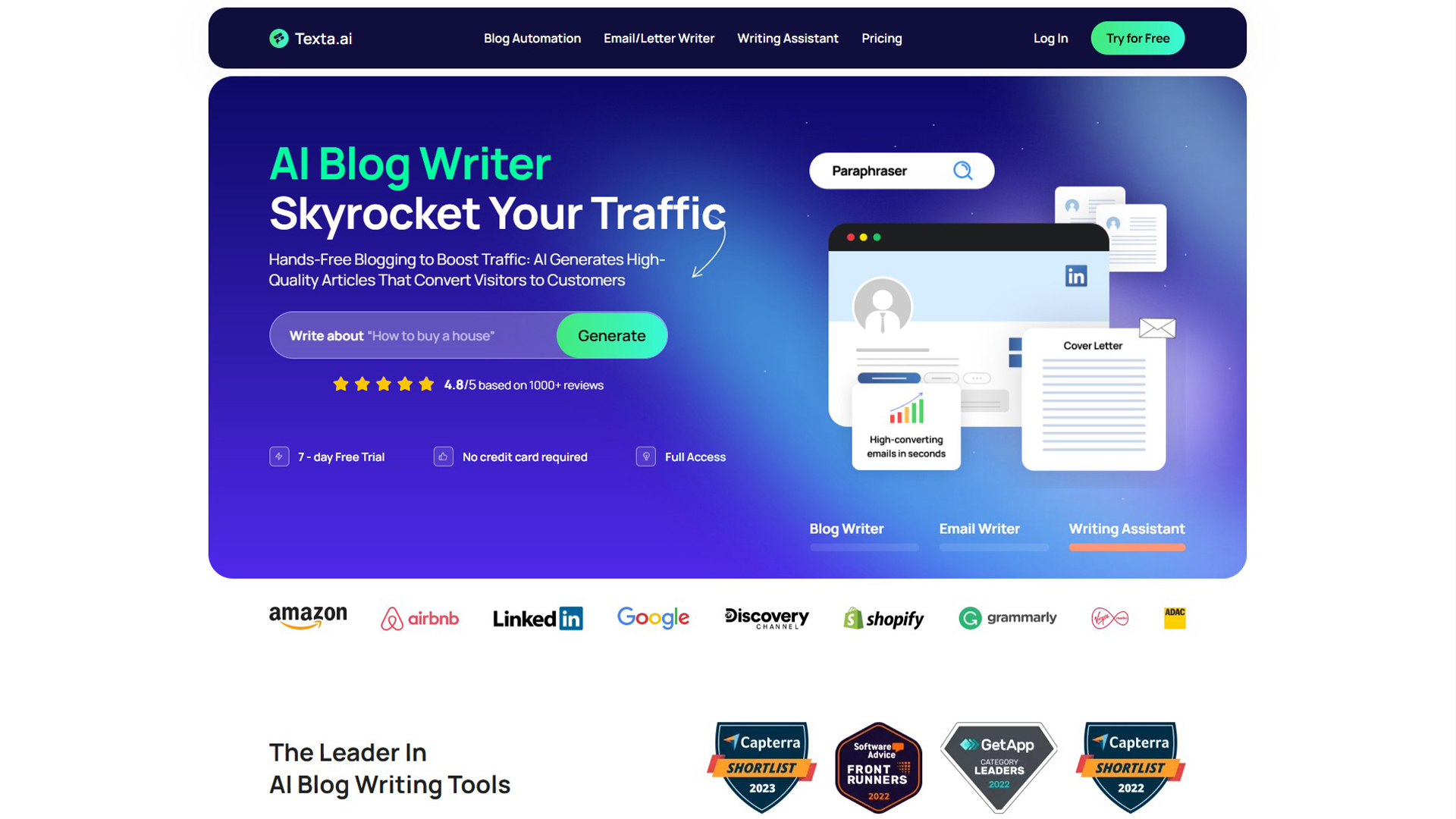 AI writing assistant | Texta | AllAIWebsite