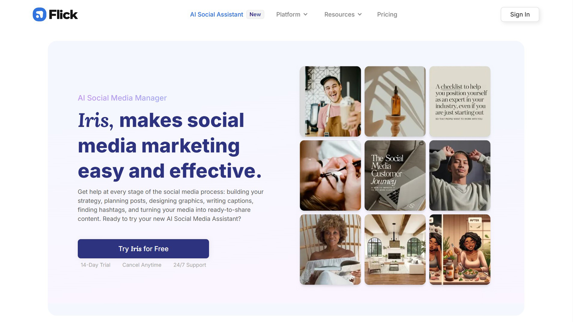 AI Social media management tool | Flick | AllAIWebsite