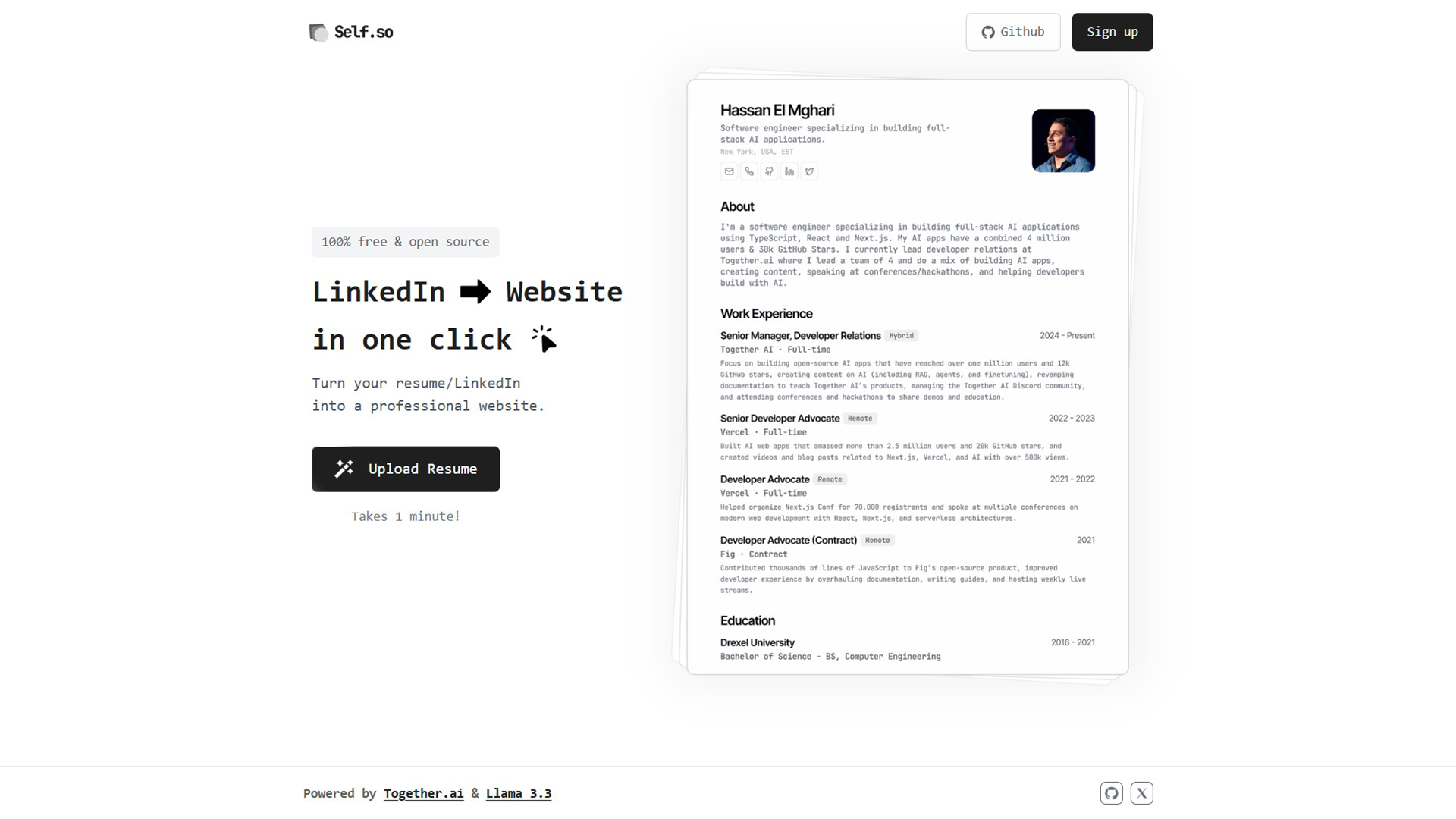AI Resume Builder | Self.so | AllAiWebsite