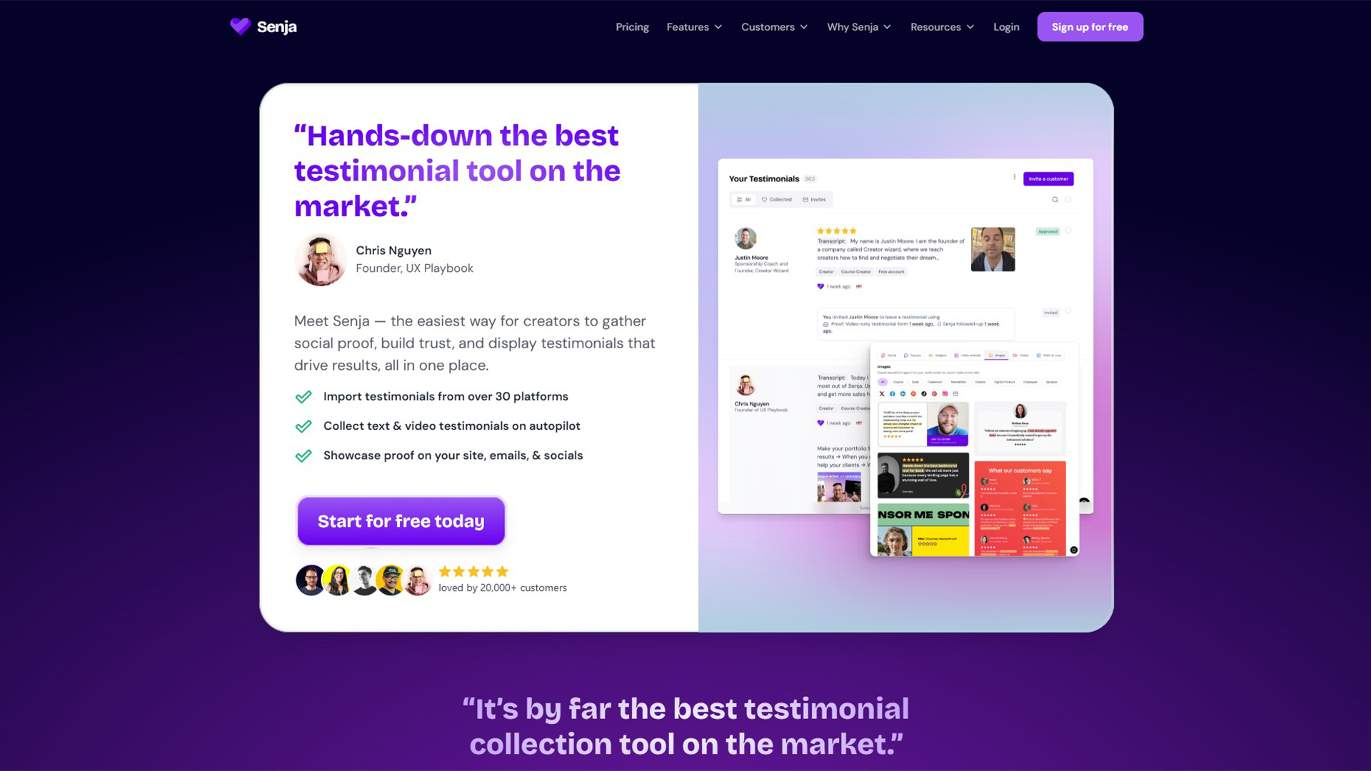 Testimonial management software | Senja | AllAiWebsite