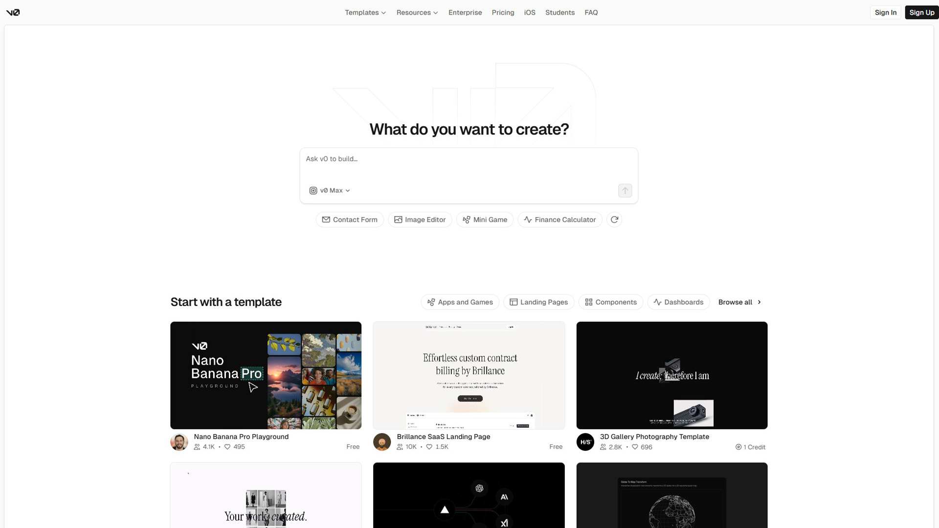 V0 by Vercel | AI UI Design Generator | AllAIWebsite