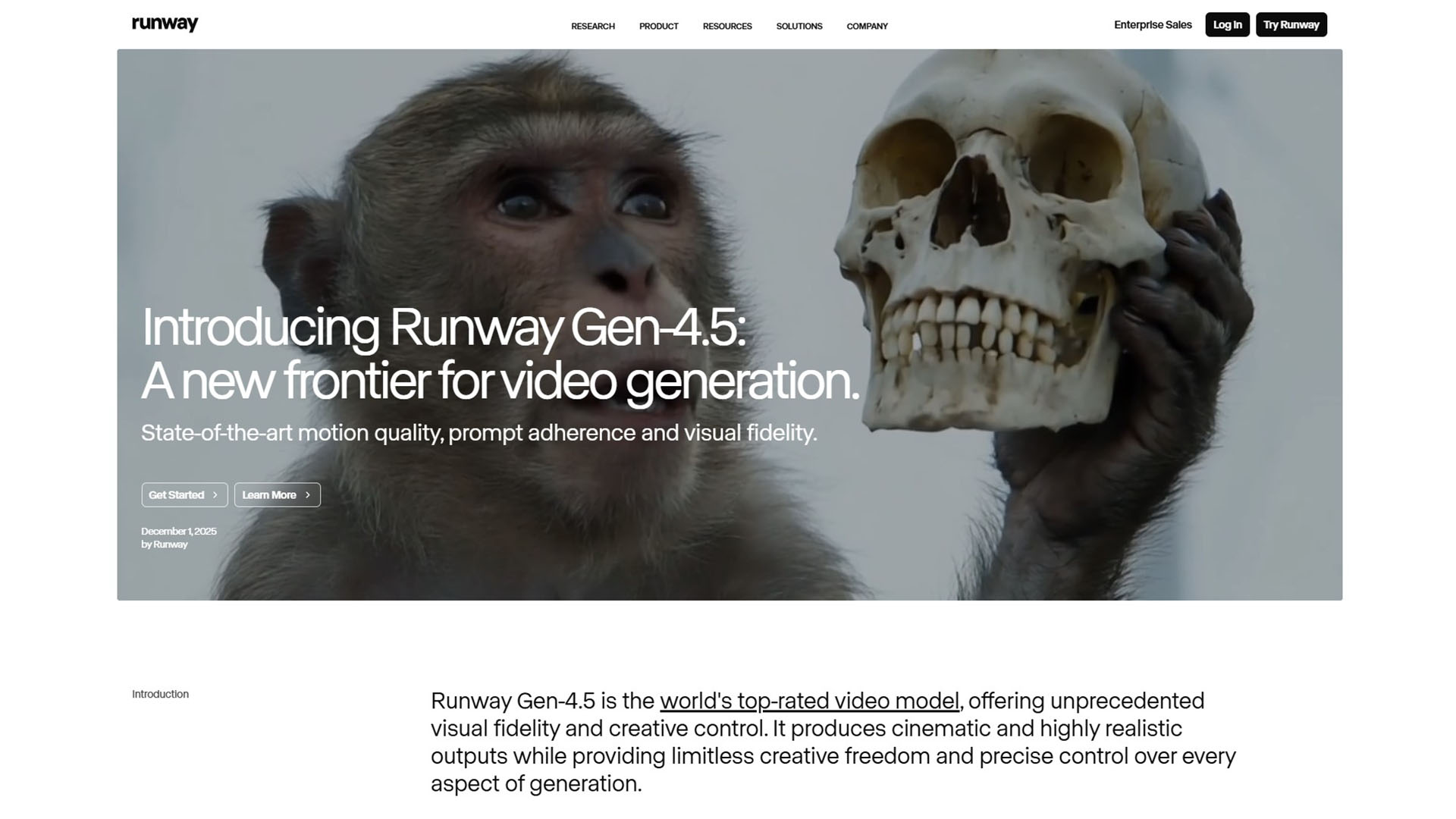 Runway Gen-4.5 AI video generator interface 2026 review | allaiwebsite